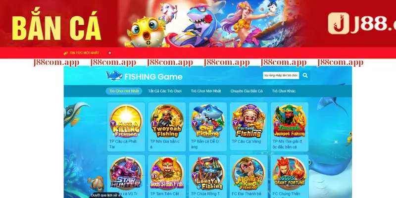 Bắn cá J88 với hơn 1000 game đa dạng